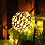 Morrocan Balls Metal Light String with 10 Golden Ball & White LED Lights (1.3 m)