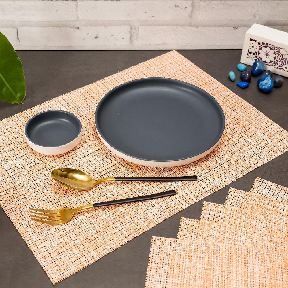 Malakos Bold 6 Washable Table Mat Set (Peach)