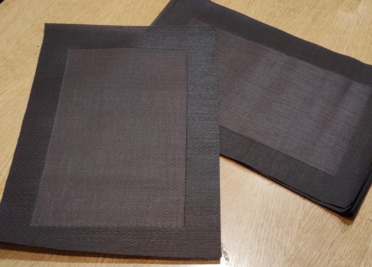 Malakos Concentrix 6 Washable Table Mat Set (Dark Brown)