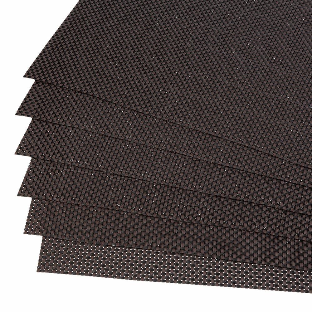 Malakos Elegant 6 Washable Table Mat Set (Black & Brown)
