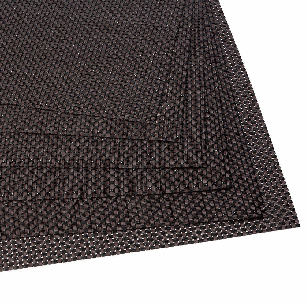 Malakos Elegant 6 Washable Table Mat Set (Black & Brown)