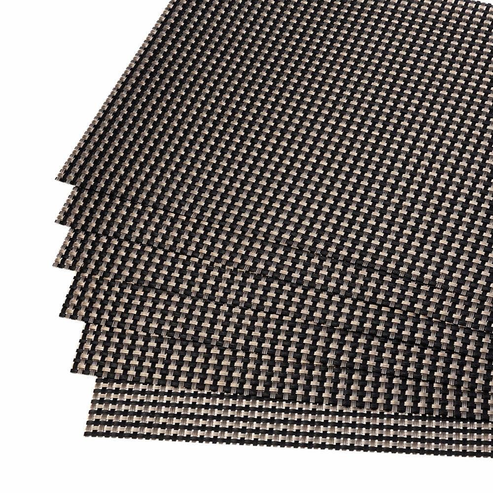 Malakos Elegant 6 Washable Table Mat Set (Black & Silver)
