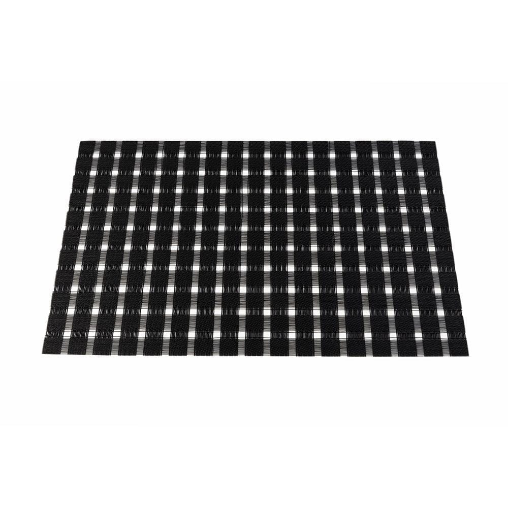 Malakos Hollow Squares 6 Washable Table Mat Set (Black)
