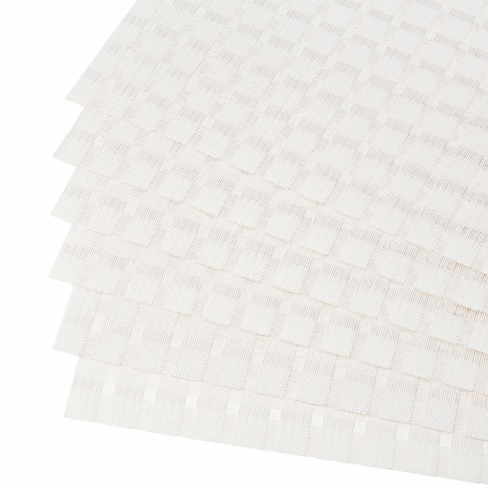Malakos Hollow Squares 6 Washable Table Mat Set (White)