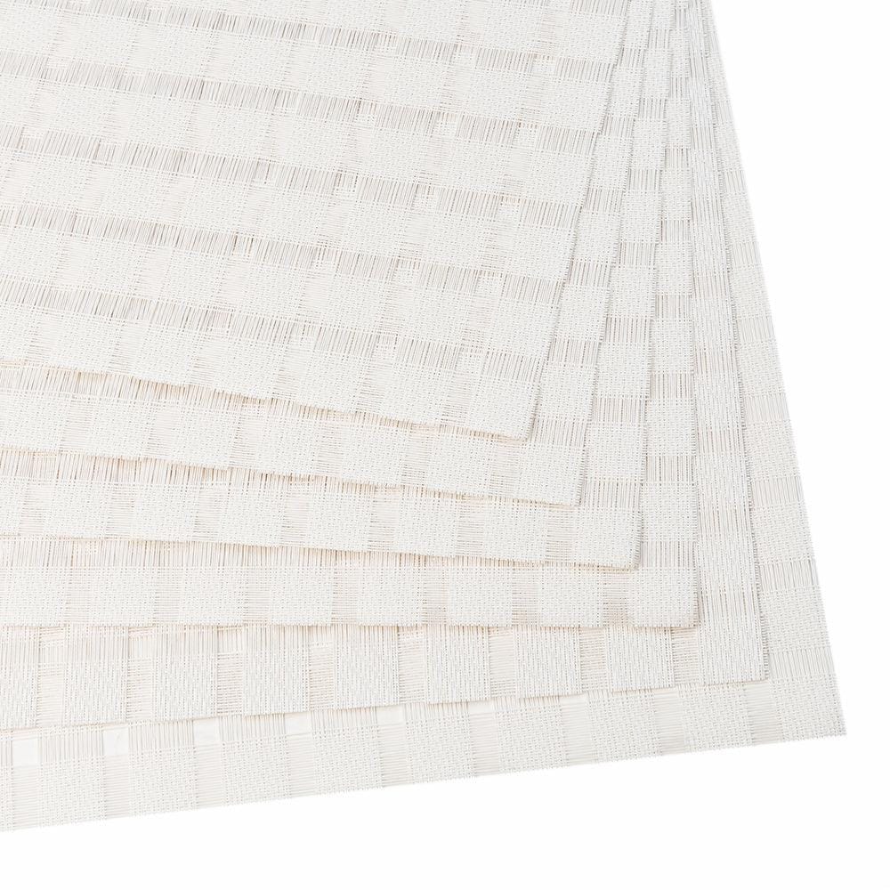 Malakos Hollow Squares 6 Washable Table Mat Set (White)