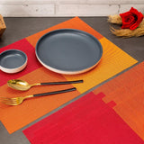 Malakos Triax 6 Washable Table Mat Set (Red & Orange)