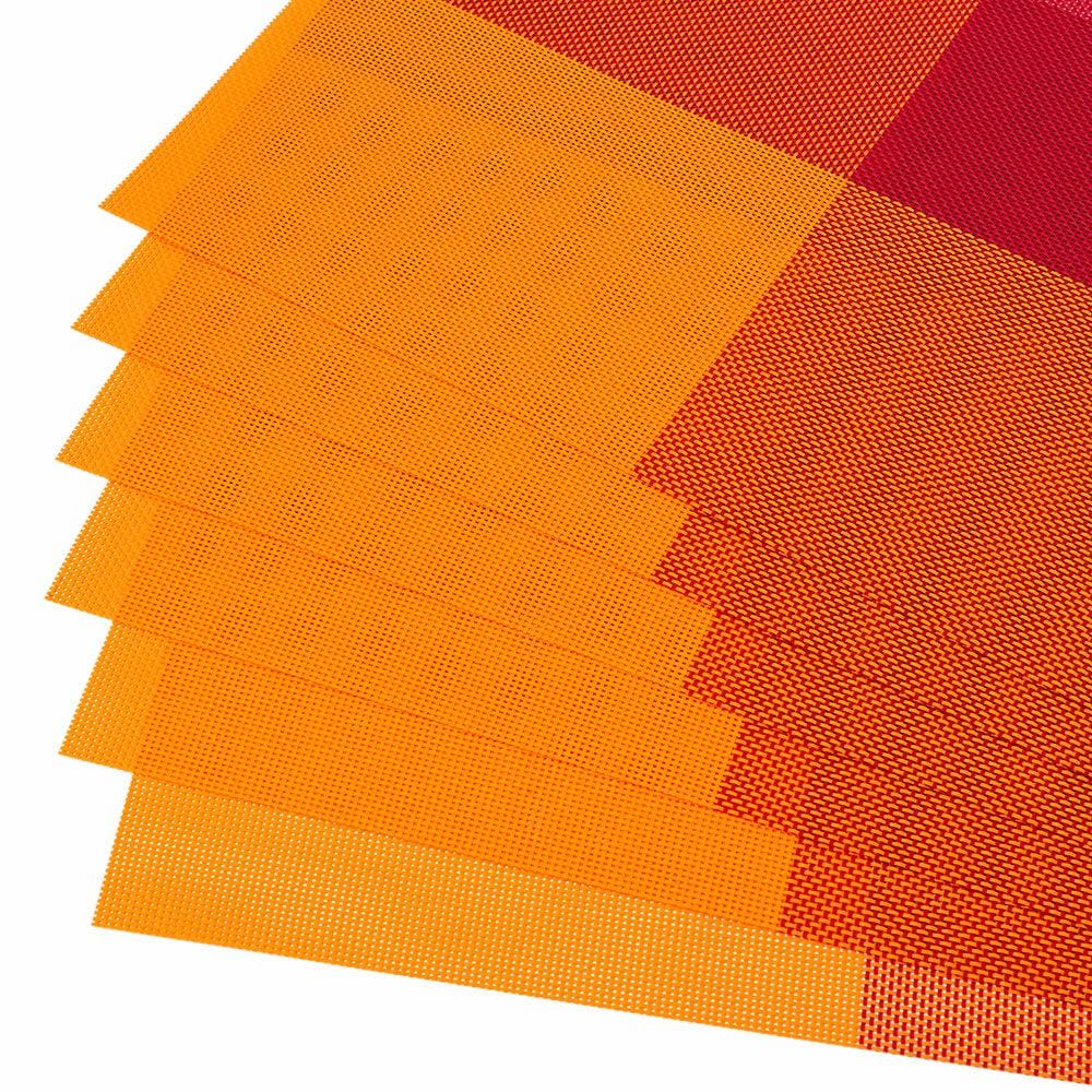 Malakos Triax 6 Washable Table Mat Set (Red & Orange)