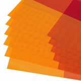 Malakos Triax 6 Washable Table Mat Set (Red & Orange)