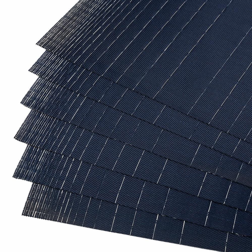 Malakos Wirey Lined 6 Washable Table Mat Set (Navy Blue)