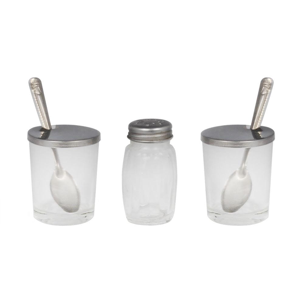 Foodie Chef Figurine Resin Holder Boat with 2 Pickle Jars & 1 Shaker Bottle Set (Right Facing)