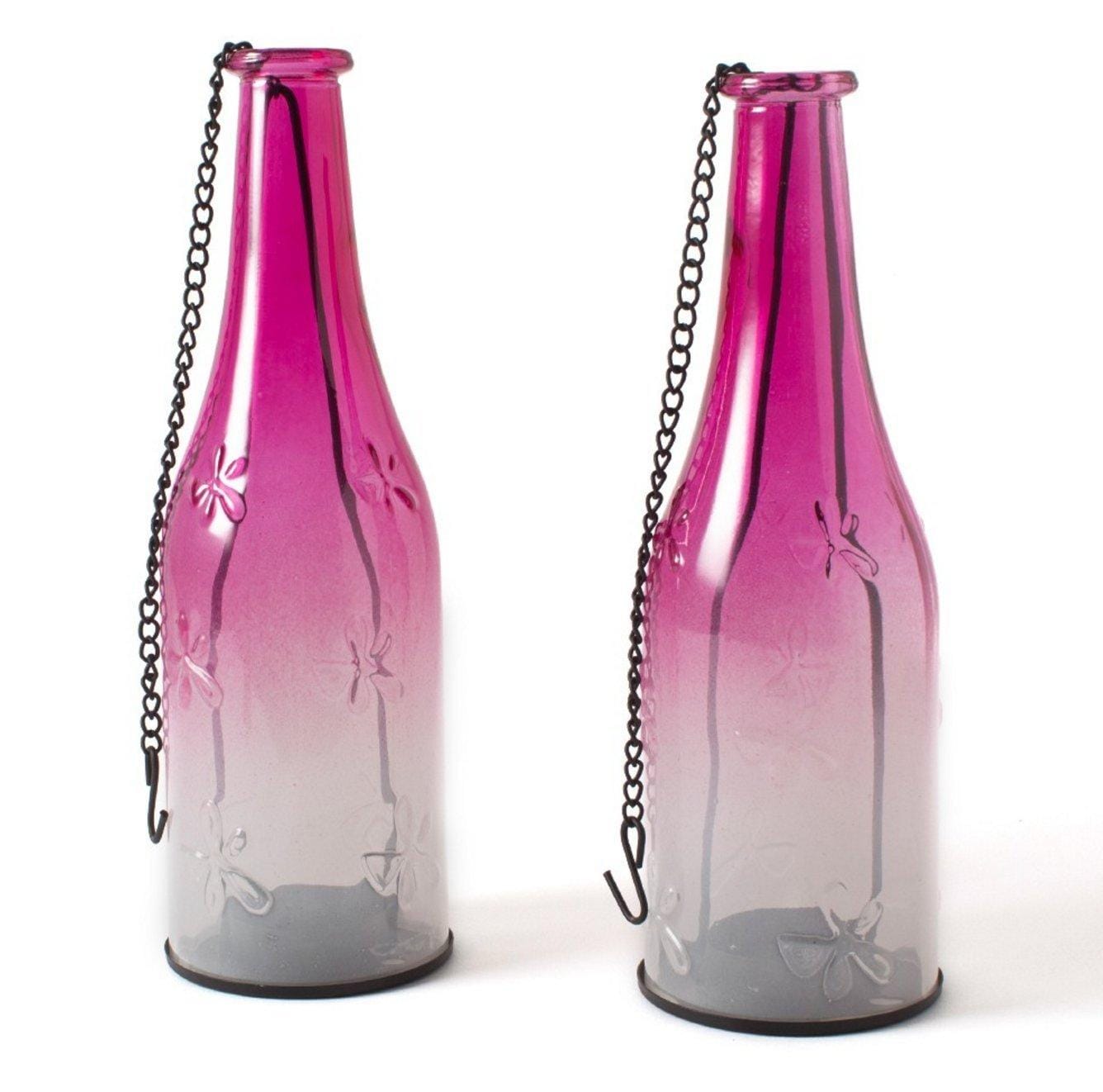 2-Tone Hanging Bottle Candle Stand - Pink & White (Pack of 2)