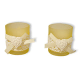 Scented Soothing Vanilla Aroma Candle in Yellow Glass Jar (Pack of 2) Gift Set