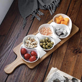 Splendor Serving Platter with 6 Stylish Serving Bowls on Wooden Tray Set