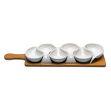 Splendor Serving Platter with 6 Stylish Serving Bowls on Wooden Tray Set