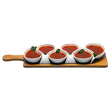 Splendor Serving Platter with 6 Stylish Serving Bowls on Wooden Tray Set