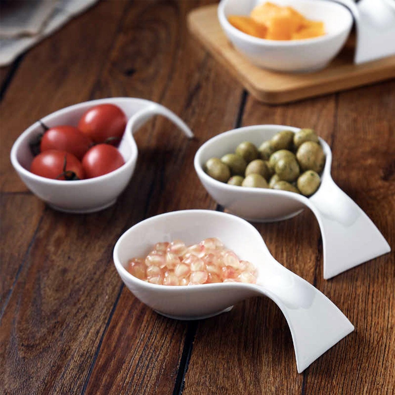 Splendor Serving Platter with 6 Stylish Serving Bowls on Wooden Tray Set