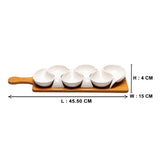Splendor Serving Platter with 6 Stylish Serving Bowls on Wooden Tray Set