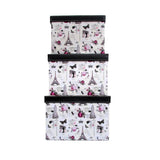 Black Square Sassy Storage Boxes - Jute & PU (Set of 3) (Large)