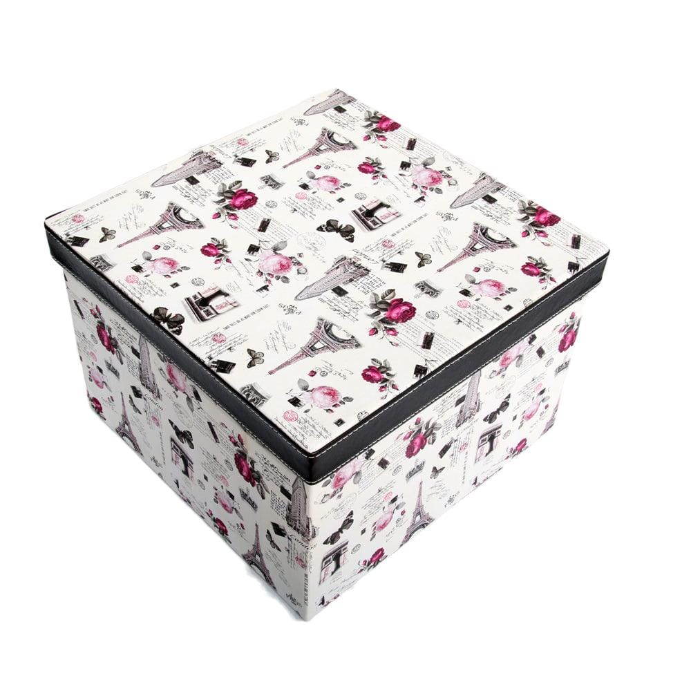 Black Square Sassy Storage Boxes - Jute & PU (Set of 3) (Large)