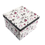 Black Square Sassy Storage Boxes - Jute & PU (Set of 3) (Large)