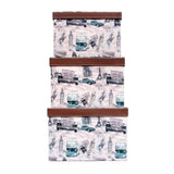 Brown Rectangle Sassy Storage Boxes - Jute & PU (Set of 3) (Large)