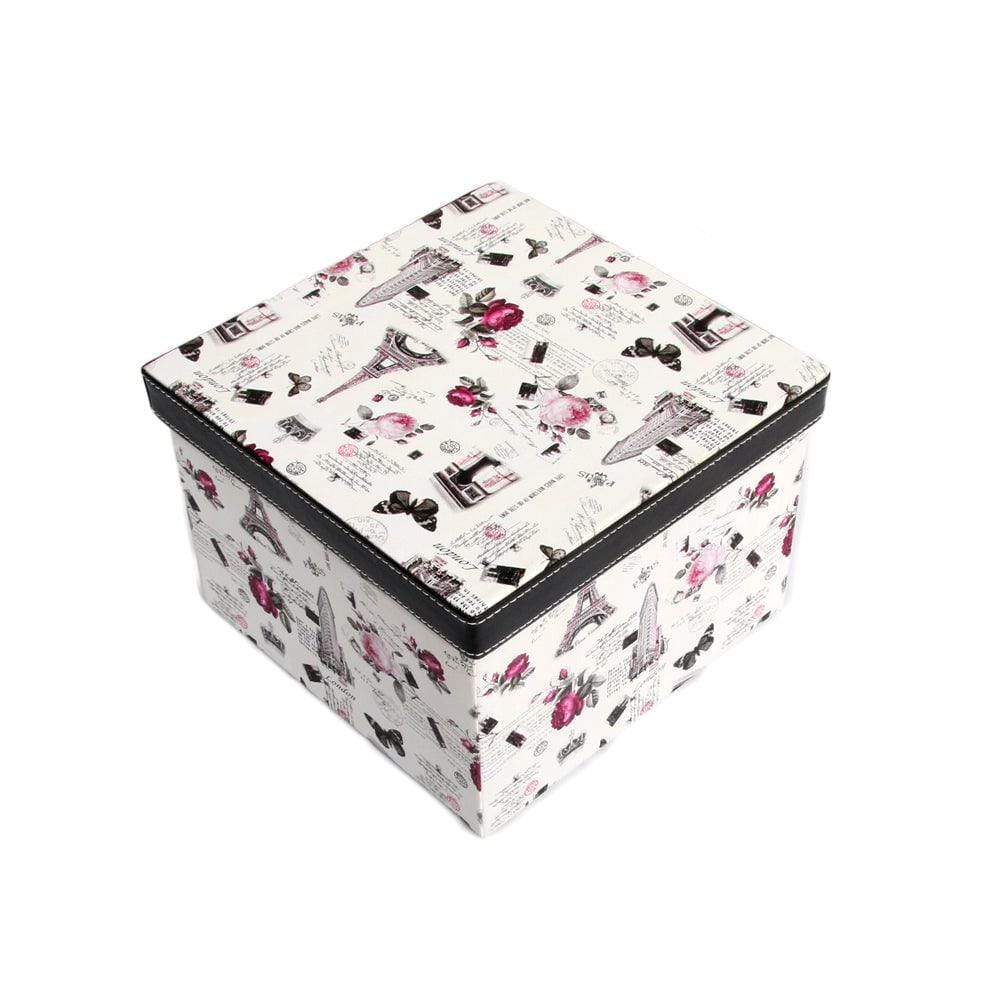 Black Square Sassy Storage Boxes - Jute & PU (Set of 3) (Medium)