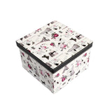 Black Square Sassy Storage Boxes - Jute & PU (Set of 3) (Medium)
