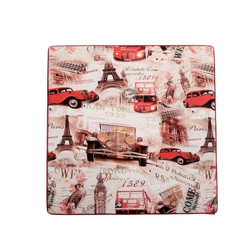 Red Rectangle Sassy Storage Boxes - Jute & PU (Set of 3) (Medium)