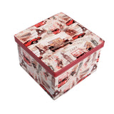 Red Rectangle Sassy Storage Boxes - Jute & PU (Set of 3) (Medium)