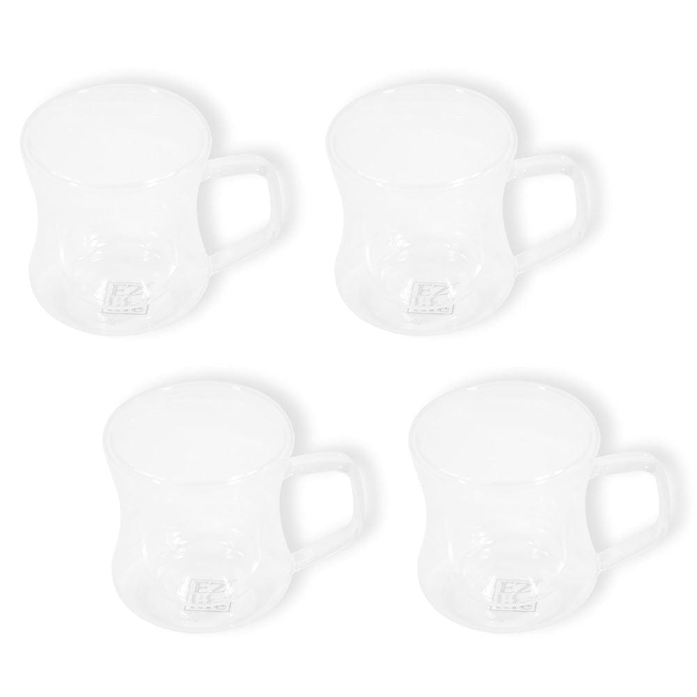 Tea Moments : Classy Green Tea Kettle with 4 Double Wall Passion Mugs Gift Set