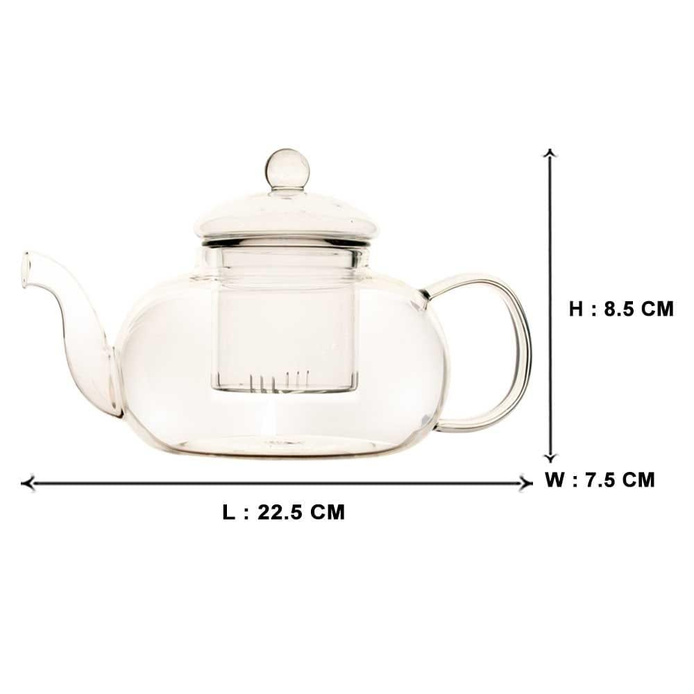 Flowers Glass Tea Pot with Filter (1000 ml)
