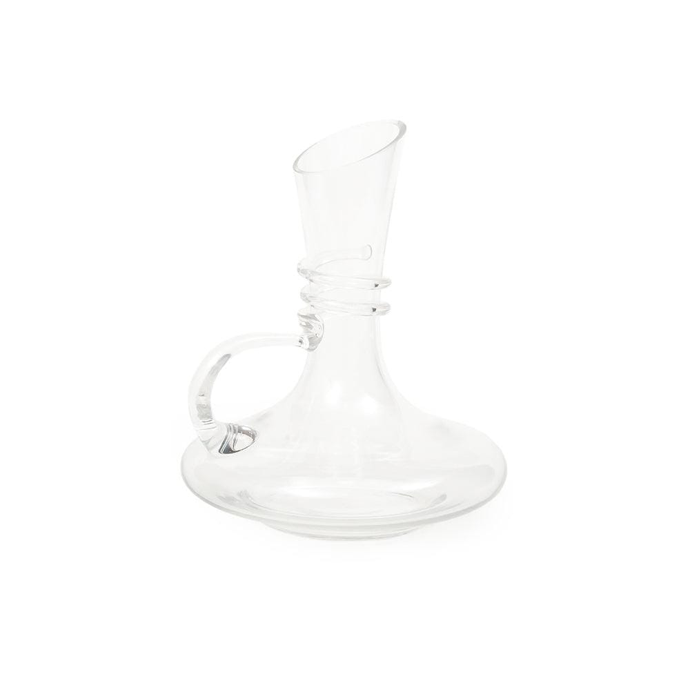 Tri-Swirl Crystal Glass Broad Bottom Reveller Wine Decanter with Handle (1600 ml)
