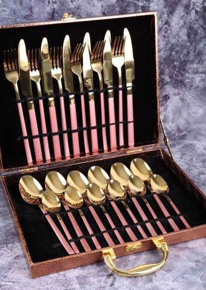 Curated Cutlery Hamper-Pink & Gold
