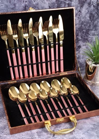 Curated Cutlery Hamper-Pink & Gold
