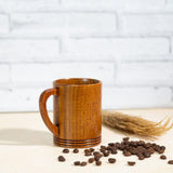 Artistic Triple Lined Wooden Mug - Lacquered Wooden - Dinnerware - Eco Friendly - 250 ml - Pack of 2