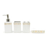 Seramica 4 Piece Ceramic Bathroom Set - Subtle Spring Flowers - Multicolor