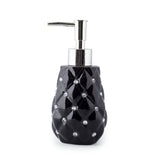 Seramica Luxury Black Ceramic 4 Piece Bathroom Set - Diamonds Insets