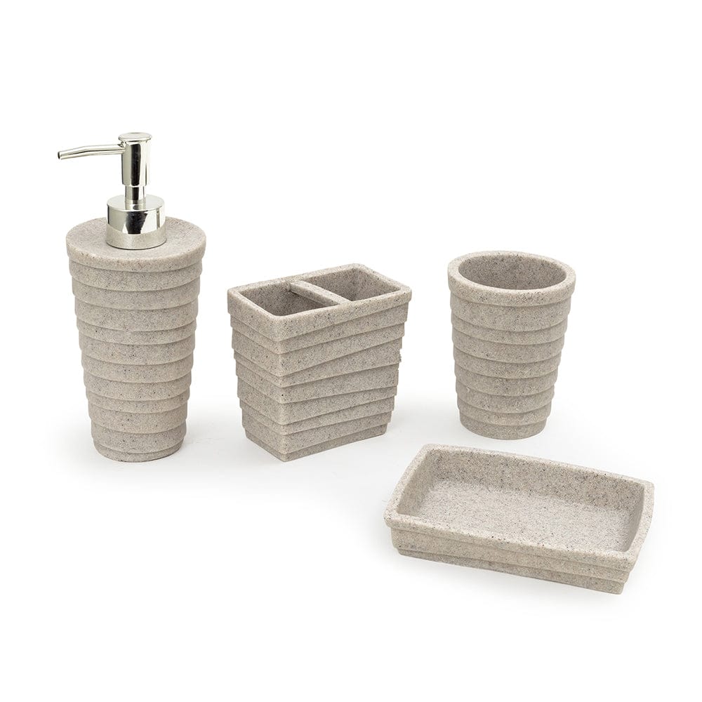 Seramica Luxury Resin Stoneware 4 Piece Bathroom Set - Latitudes - Beige