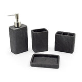 Seramica Luxury Resin Stoneware 4 Piece Bathroom Set - Black Stone