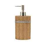 Seramica Luxury Resin Woodware 4 Piece Bathroom Set - Light Wood & Jute Band