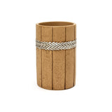 Seramica Luxury Resin Woodware 4 Piece Bathroom Set - Light Wood & Jute Band