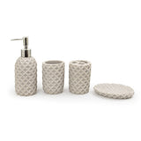 Seramica Luxury Resin Sandware 4 Piece Bathroom Set - Gray Self Checkers