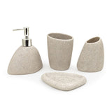 Seramica Modern Resin Stoneware 4 Piece Oblique Bathroom Set - Beige