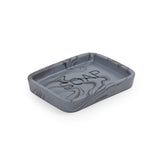 Seramica Luxury Resin Stoneware 4 Piece Oblique Bathroom Set - Dark Gray Lava on Black