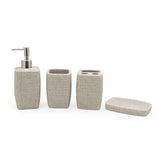 Seramica Luxury Resin Sandware 4 Piece Bathroom Set - Gray Texture Checkers