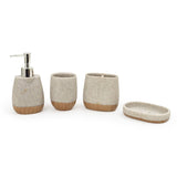 Seramica Luxury Resin 4 Piece Bathroom Set - Grainy Stone on Light Wood