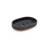 Seramica Luxury Resin 4 Piece Bathroom Set - Black Stone on Light Wood