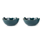 Green Phnom Pehn Ceramic Bowls with Gold Border - Medium - Set of 2 - 600 ml