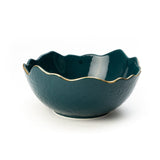 Green Phnom Pehn Ceramic Bowls with Gold Border - Large - Set of 2