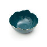 Green Phnom Pehn Ceramic Bowls with Gold Border - Large - Set of 2